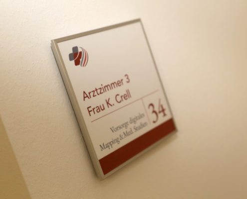 Prävention Leberfleck Bodymapping Türschild für Bodymapping